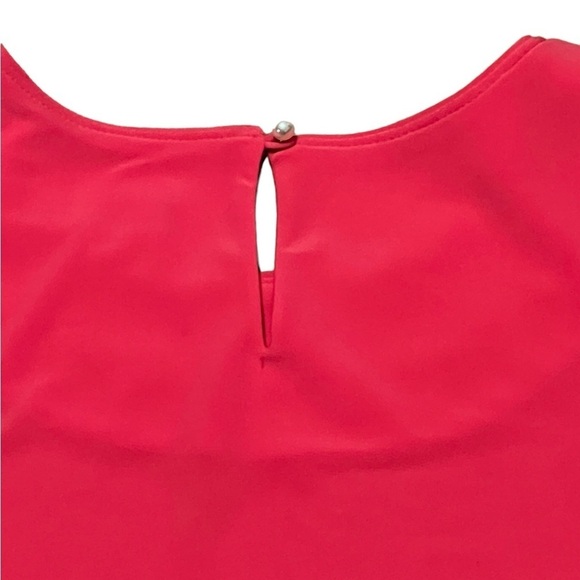 Karl Lagerfeld bright pink ruffle sleeve blouse with back pearl button closure - Picture 6 of 10